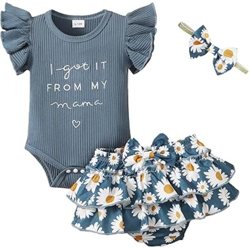 Mioglrie Newborn Infant Baby Girl Clothes Romper Shorts Set Floral Summer Outfits Cute Baby Clothes Girl