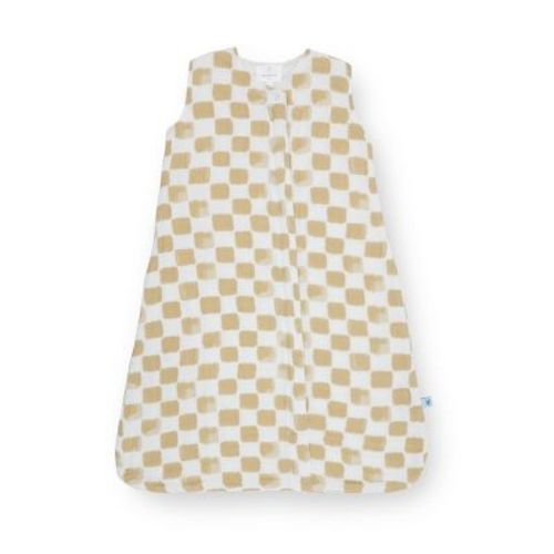 Little Unicorn Baby Cotton Muslin Sleep Bag Sleeveless Wearable Blanket - M - Adobe Checker 6-12m