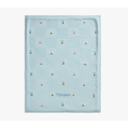 Embroidered Transportation Sherpa Baby Blanket