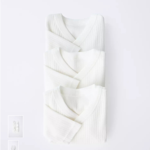 0-6 MONTHS/ THREE-PACK OF LONG-SLEEVE BODYSUITS WITH KIMONO COLLAR - Oyster-white | ZARA United States