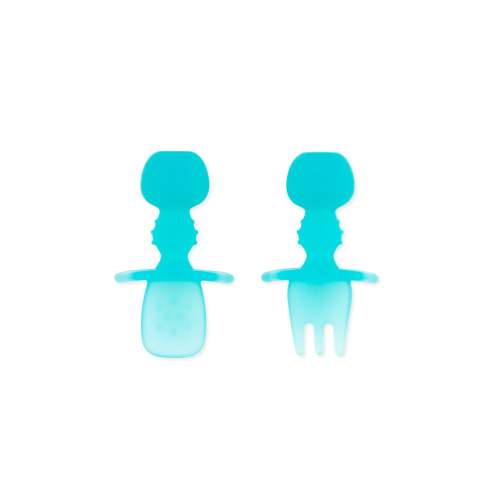Bumkins Training Silicone Chewtensils® for Babies, Blue Jelly