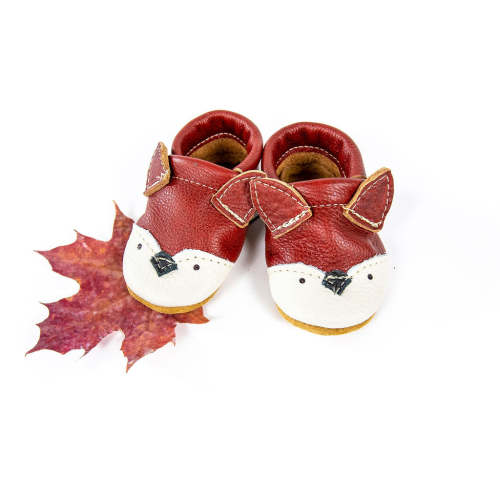 Rhubarb Fox// Cute Critters Leather Shoes Baby and Toddler