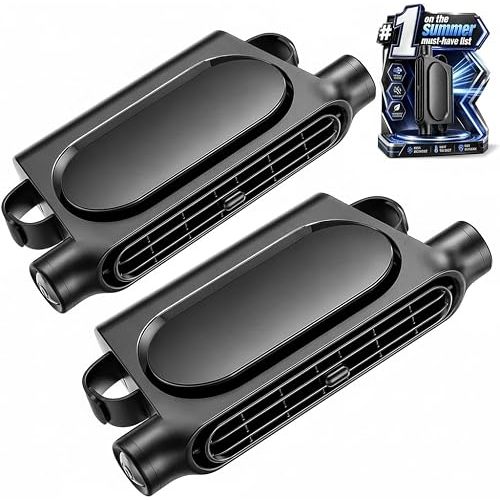 2PCS New Upgraded Car Seat Fan that Blow Cold Air for Backseat Rear Facing Headrest Cooling Fan for Car Portable Carseat Usb Car Vent Extender for Baby Small Mini Rechargeable Cooler Head Rest (Black)