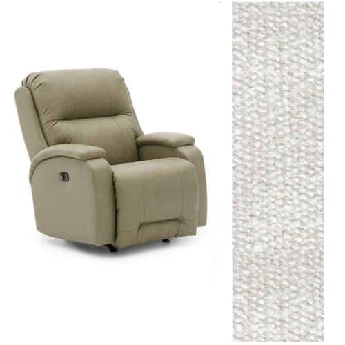 Storytime by Best Chairs Maverly Power Cozzia Swivel Glider Recliner w/ Heat & Massage  - Snow  28567