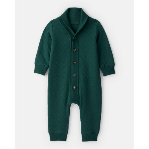 Baby Boy Quilted Long-Sleeve Jumpsuit - Green - Carter's | Carter's