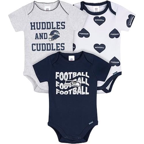 Gerber NFL baby-girls Nfl 3-pack Onesie Bodysuit