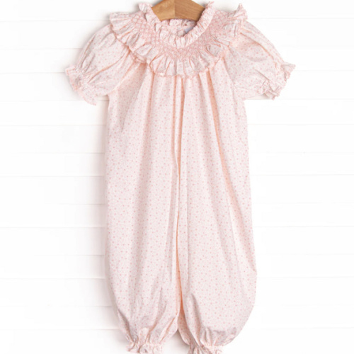 Powder Pink Petals Smocked Romper, Pink – Stitchy Fish
