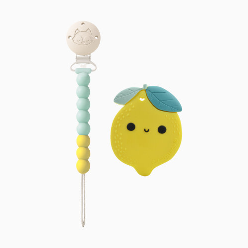 Loulou Lollipop Pacifier Clip Teether Set - Lemon