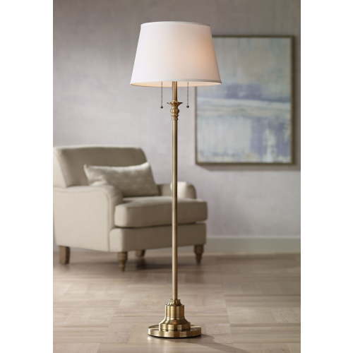 360 Lighting, Floor Lamp, 58" Tall, Brushed Antique Brass