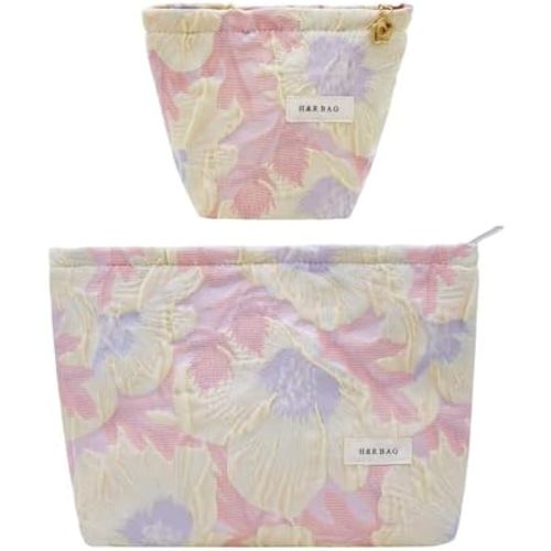 getgto 2 Pcs Makeup Bags, Large Cosmetic Bag Travel Toiletry Bag