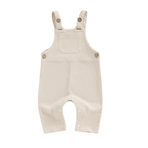 Infant Boy Girl Overalls Gender Neutral Baby Solid Color Clothes Suspender Pants