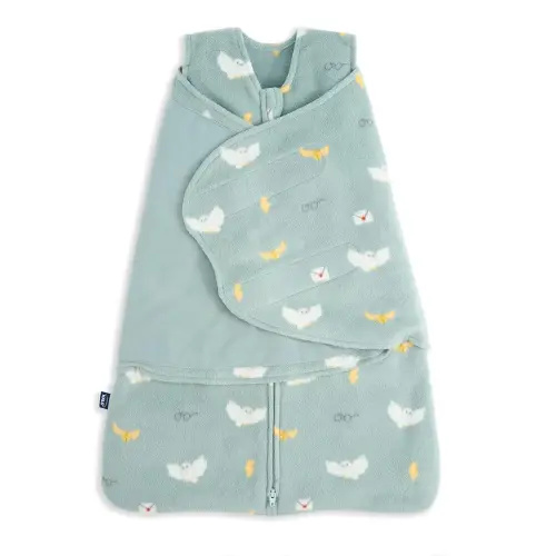 HALO Micro-Fleece Sleepsack Swaddle, 3-Way Adjustable Swaddle Blanket for Newborn and Infants, TOG 3.0 for Cold Climates, Hip Healthy, Harry Potter Hedwig, Newborn,0-3 Months
