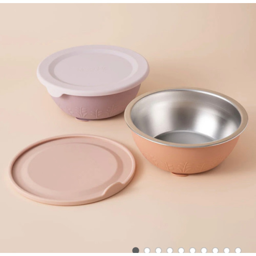 Stainless Steel Silicone Suction Bowl - 13 oz