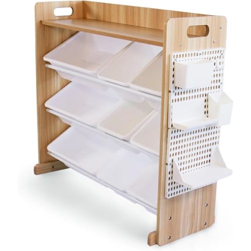 Humble Crew Kids Toy Organizer with Display Shelf, 9 Bins, 3 Tier Storage
