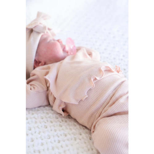 2pc Waffle Crossover Top & Bottom | Pink Fawn