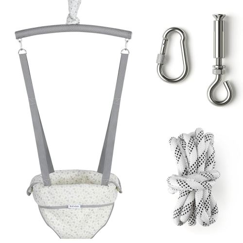 Slevoo Baby Jumper, with Ceiling Hook, Quick-Entry and Space-Saving Portable Infant Jumper for Small Spaces