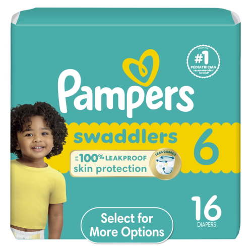 Pampers Diapers Size 6 16 Count with Leak Protection and Wetness Indicator