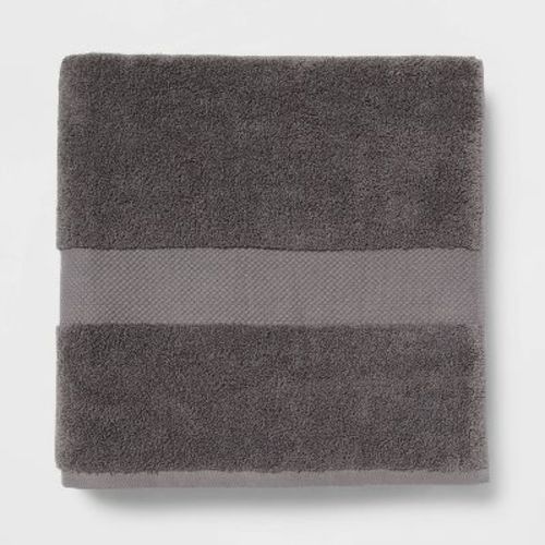 Oversized Performance Plus Bath Towel Light Gray - Threshold™: 100% Cotton, Fade-Resistant, Heavyweight Terry Bath Sheet
