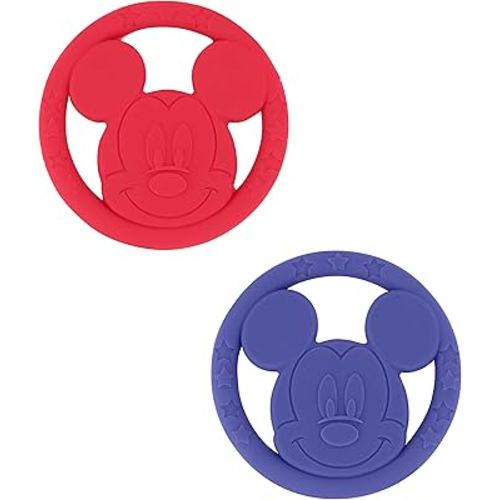 Cudlie Disney Silicone Teether Toy Set for Infants, Food Grade and BPA Free Teethers for Babies 6-12 Months, 2-Pack Teether Toys for Newborns