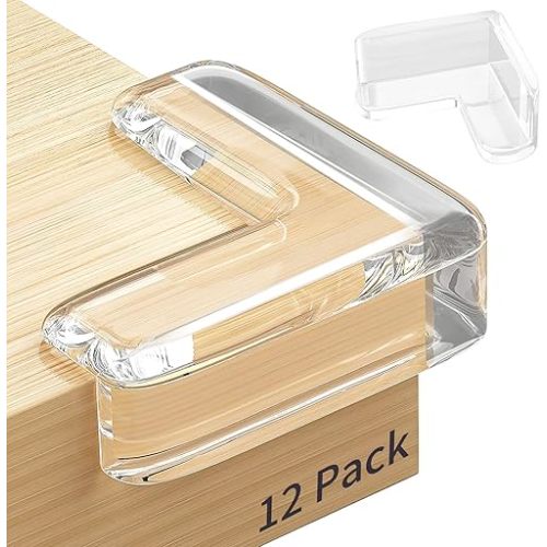 12 Pack Corner Protector, Table Protectors, Clear Furniture Edge Safety & Corner Guards Bumpers Cushion to Cover Table Edges & Sharp Furniture