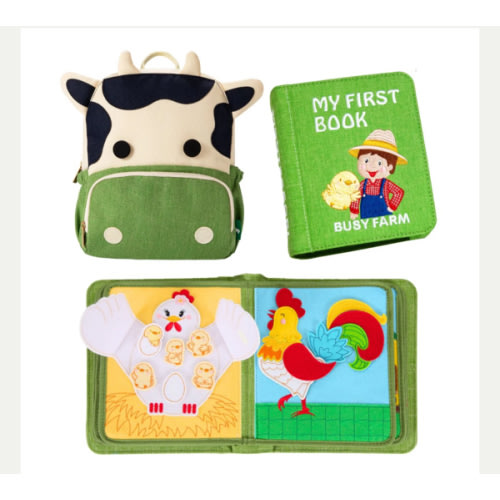 My First Book Busy Farm – Montessori Fabric Busy Book