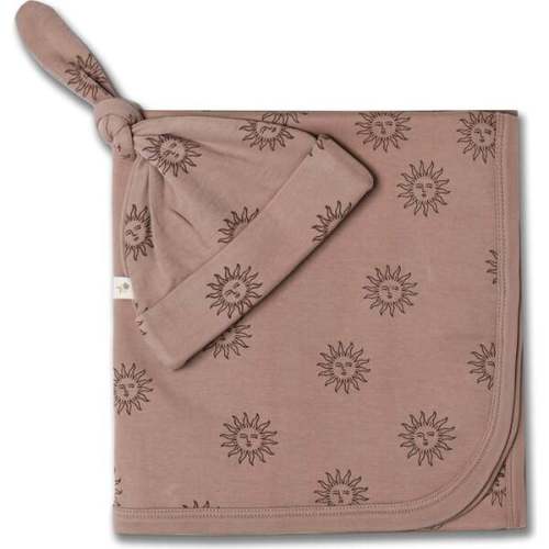 Organic Swaddle Blanket & Hat Set, Sun