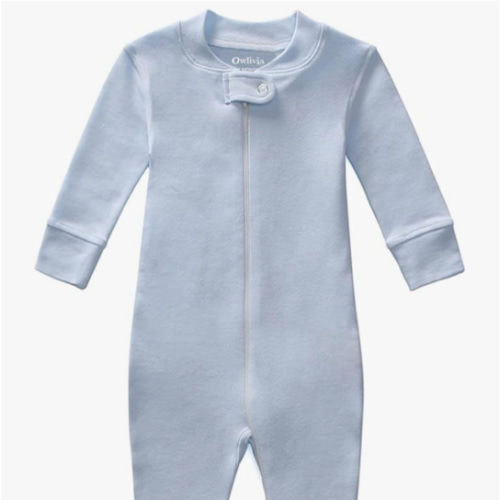 Owlivia Organic Cotton Baby Boy Girl Zip up Sleep 'N Play Pjs, Footless, Long Sleeve