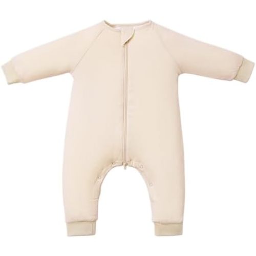 Baby Sleep Sacks with Feet, 1.0 TOG Long Sleeve Wearable Blanket for 0–6M Infants & 2T–4T Toddlers, Soft and Cozy