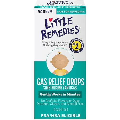 Little Remedies Newborn Gas Relief Drops, Relieves Discomfort From Gas, Baby Medicine with No Artificial Flavors or Dyes, Natural Berry Flavor, 1 Fl Oz