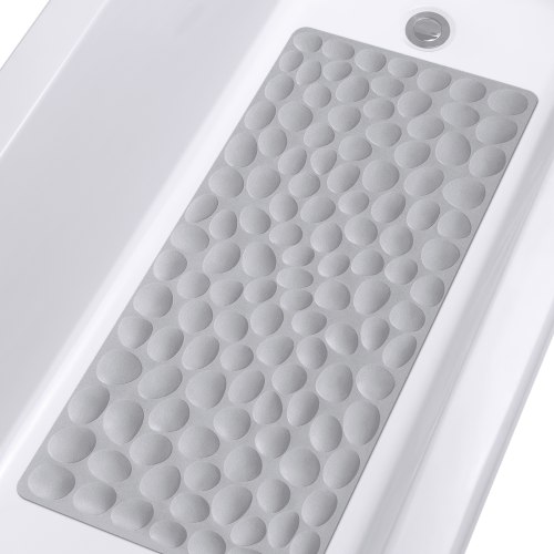 OTHWAY Bathtub Mat Non Slip, Rubber Bath Mat for Kids for Baby, 16x31.5 inch Large Bath Mats for Bathroom Tub with Strong Suction Cups (Gray)