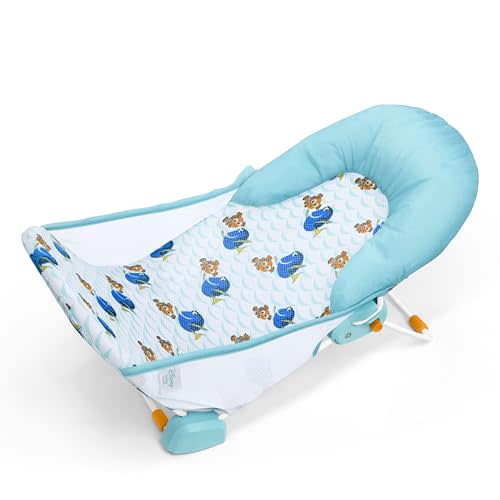 Bright Starts Disney Baby Nemo Foldaway 2-Position Baby Bath Seat, Adjustable Support for Sink or Bathtub, Ages 0-6 Months up to 20 Pounds, Machine-Washable Sling