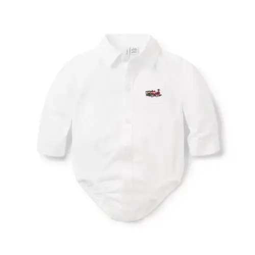 Baby White Baby Train Oxford Bodysuit by Janie and Jack