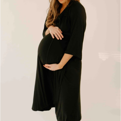 Lila Labor & Postpartum Gown in Black