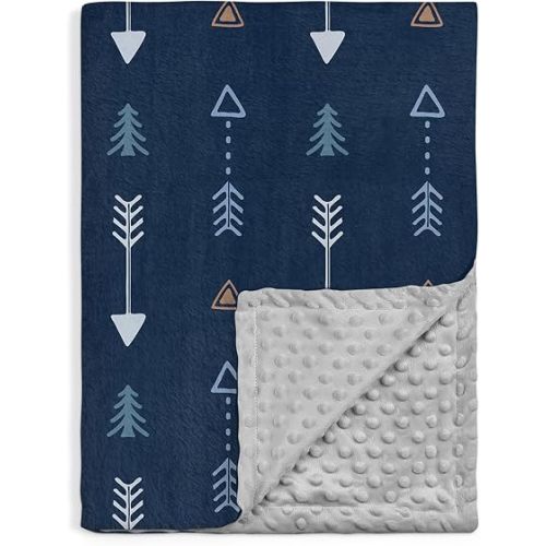 SANDJEST Kid Blanket for Boys with Double Layer Dotted Backing - Arrows Printed 30 x 40 Receiving Blankets Kids Gift for Birthday