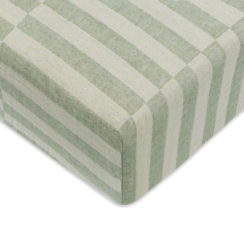 Babyletto Crib Sheet in GOTS Certified Organic Muslin Cotton - Moss Stripe