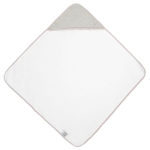 Little Unicorn Premium Infant Hooded Bath Towel| Soft & Absorbent Cotton & Terry Fabric for Newborns (Grey Stripe)