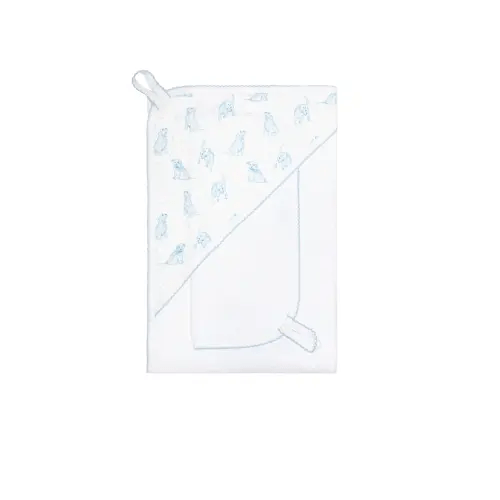 Blue Puppy Love Print Towel