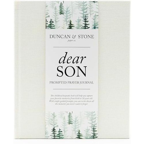 Duncan & Stone Dear Son Boy Mom Baby Memory Book Journal, Cream, 230pg