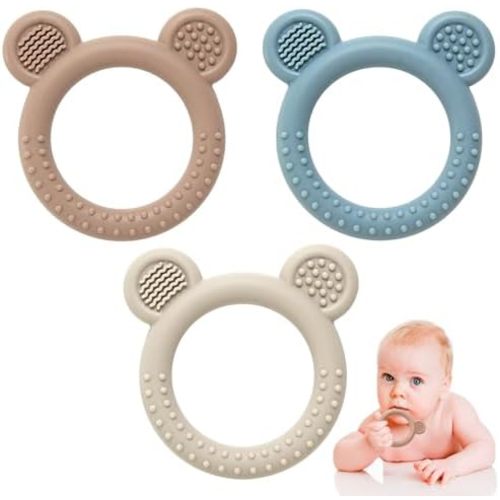 3 Pack Silicone Teethers for Babies 3M+ BPA Free