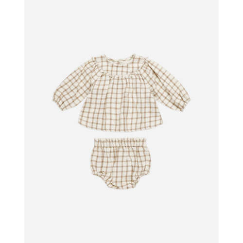 Mia Top + Bloomer Set || Cinnamon Plaid