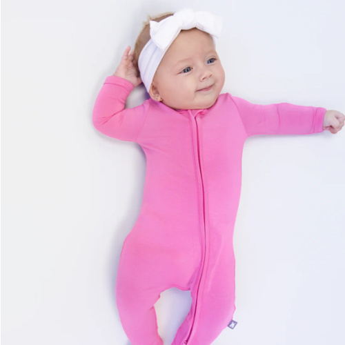 Bumbunny Baby | Zip Footie in Rose