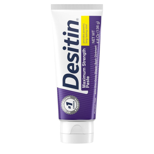Desitin Maximum Strength Baby Diaper Rash Cream, 40% Zinc Oxide, Hypoallergenic No Added Parabens & Dyes, Protects & Relieves Baby’s Skin for Up to 12 Hours, Prevents Diaper Rash, 4.8 oz Tube