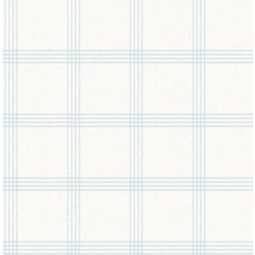 Blue Chesapeake 3115-24475 Twain Plaid Wallpaper, Light Blue
