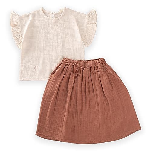 Cigit Concept Stylish and Elegant 100% Cotton Baby Girl Skirt Set - Perfect for Special Occasions or Everyday Wear
