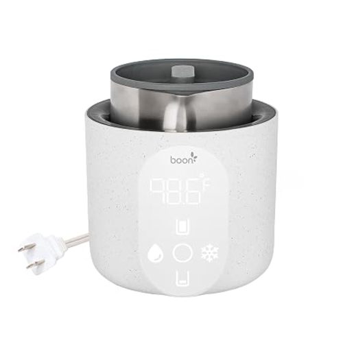 Boon Tempro Direct Heat Breast Milk Warmer | Stainless-Steel Cup, Real-Time Temp Display, Keeps Warm For 20 Minutes, Defrosts Frozen Breastmilk Bags, Dishwasher Safe