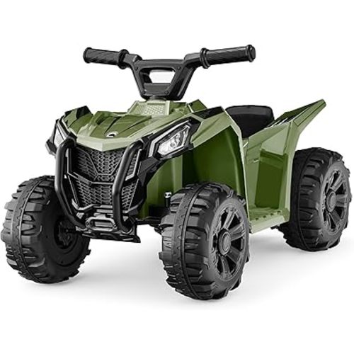Best Choice Products 6V Kids Ride On Toy, 4-Wheeler Quad ATV Play Car w/ 1.8MPH Max Speed, Treaded Tires, Rubber Handles, Push-Button Accelerator - Army Green