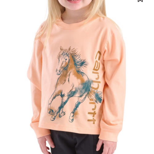 Carhartt Toddler Girls' Wild Horse Long Sleeve Graphic Tee
