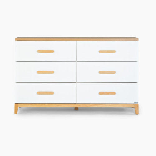 dadada Lala Big 6-Drawer Dresser - White/Red Oak