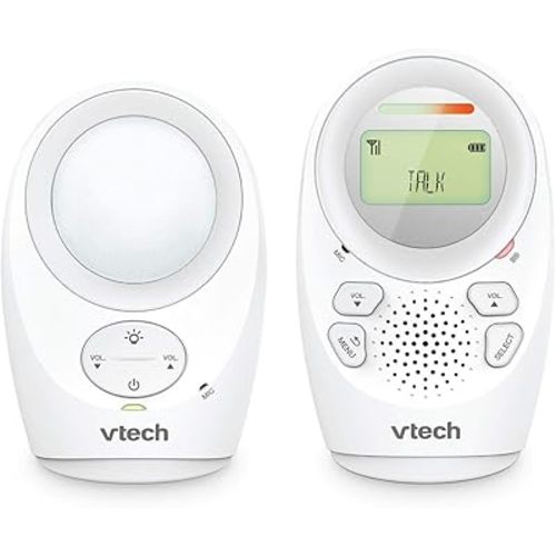 VTech DM1211 Enhanced Range Digital Audio Baby Monitor with Night Light, 1 Parent Unit, Silver & White