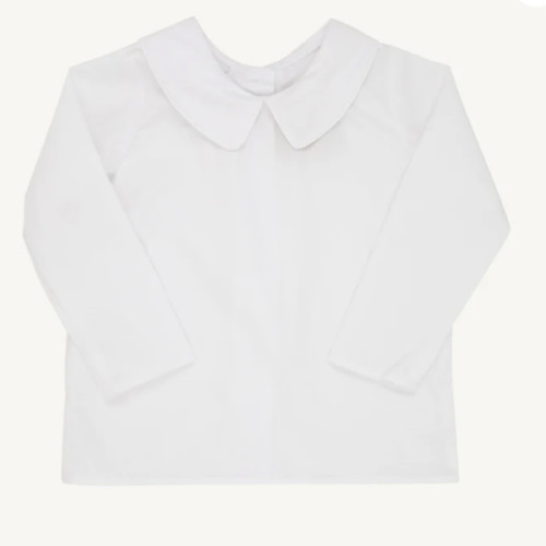 Peter Pan Collar Shirt & Onesie (Long Sleeve Woven) - Worth Avenue Whi